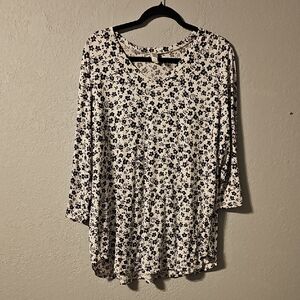 Elegant Floral Long Sleeve Top